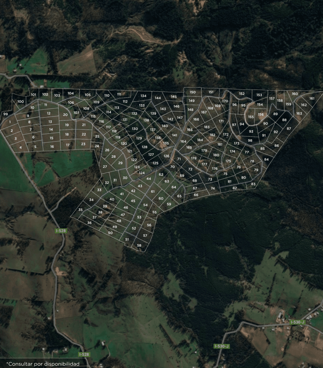 Parcelación Aires de Boyeruca, acceso por ruta I - 528