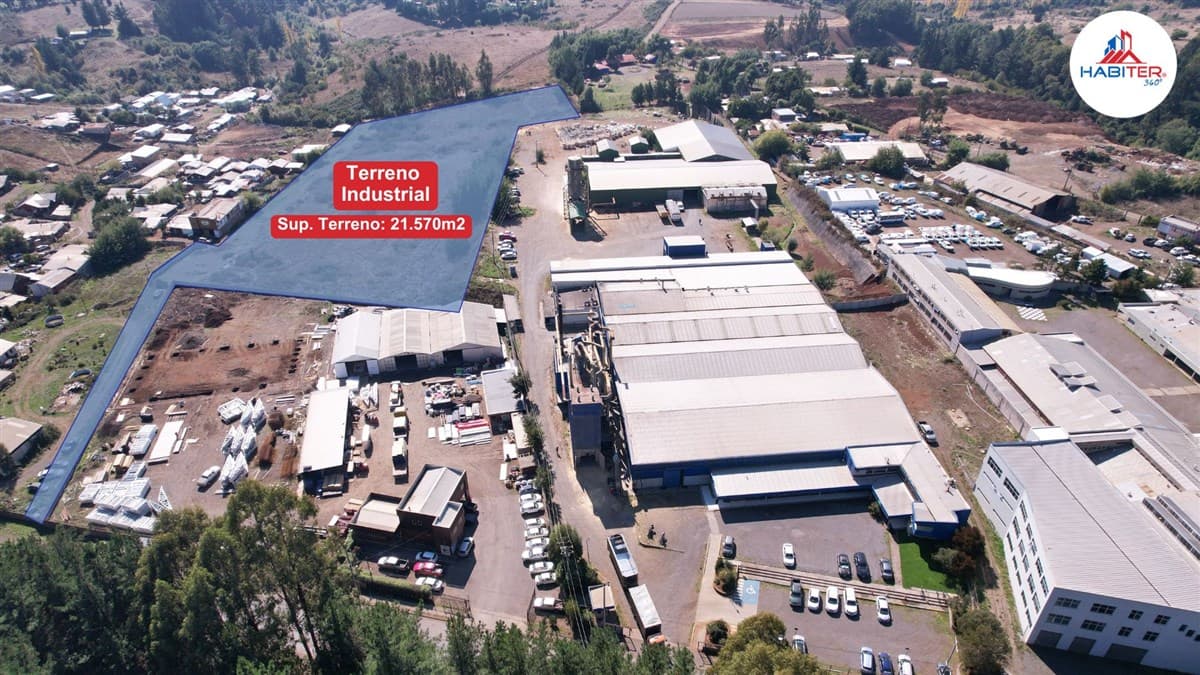 COD39123 Gran Terreno Industrial ubicado en la Ruta S-20 que une a la ciudad de Temuco con CholChol a tan sólo 15 minutos del centro de Temuco