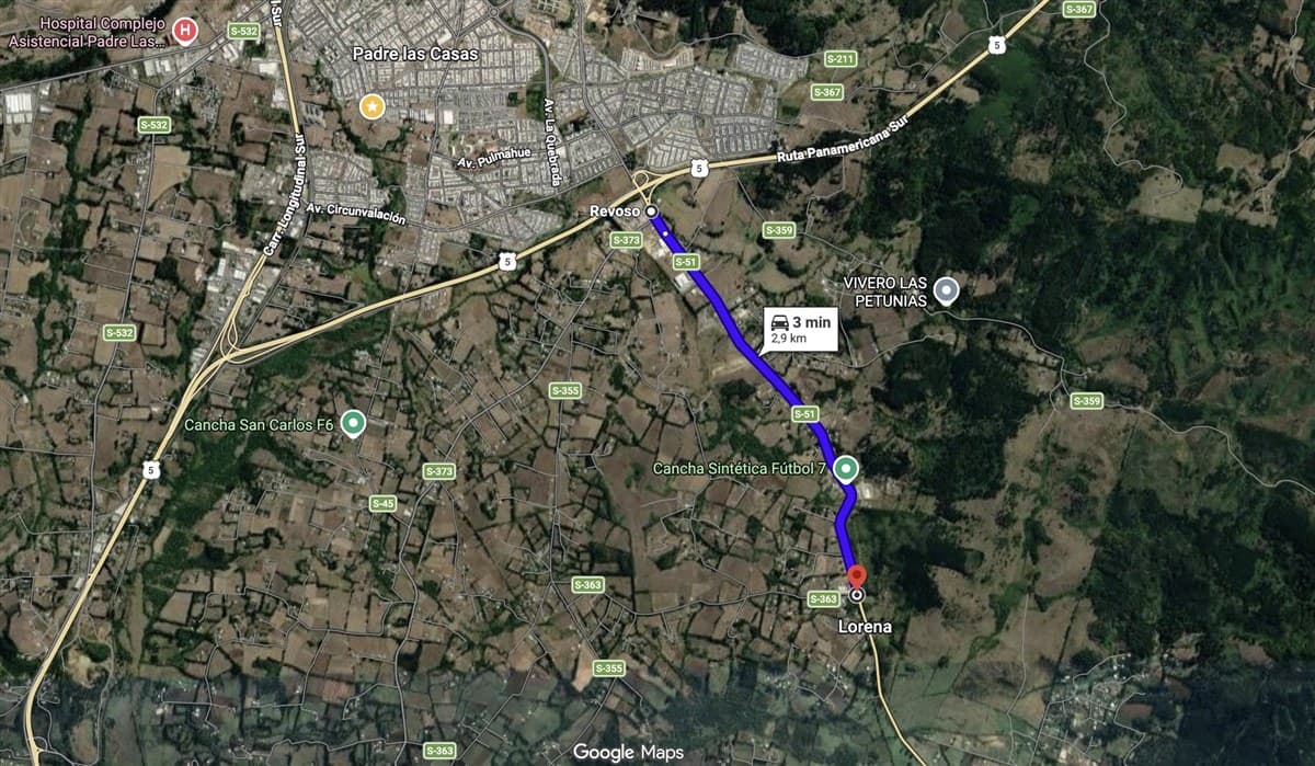 5 Minutos por Ruta Padre las Casas a Cunco