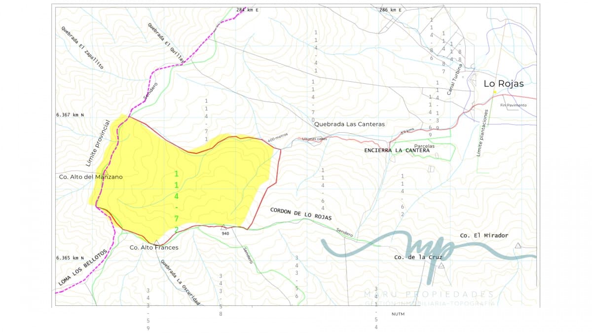 Sector Lo Rojas, comuna de La Cruz.