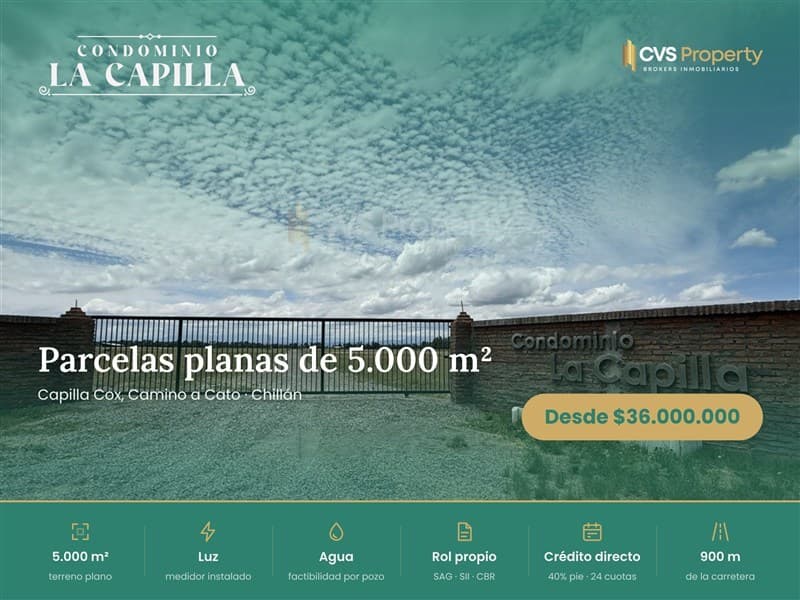 Chillan a Cato sector Capilla Cox, parcelas, planas, excelente ubicación