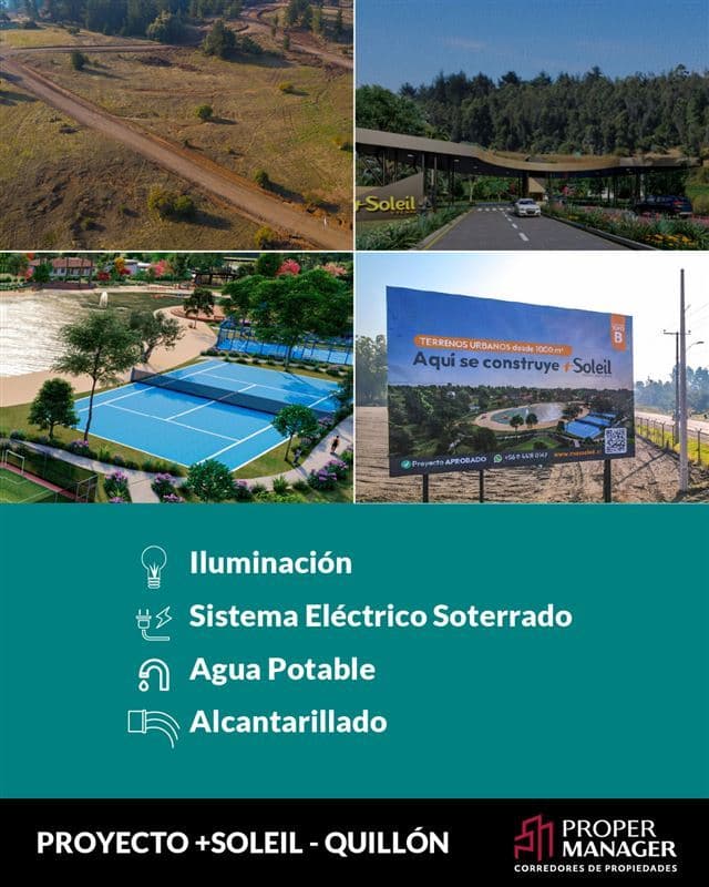 Quillon, urbano terrenos en condominio privado urbanizados en venta