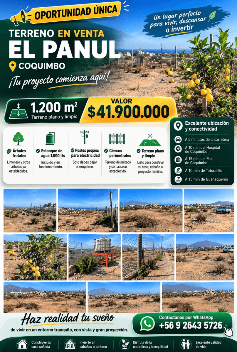Camino a Ensenada El Panul, Coquimbo, Región de Coquimbo 1780000, Chile