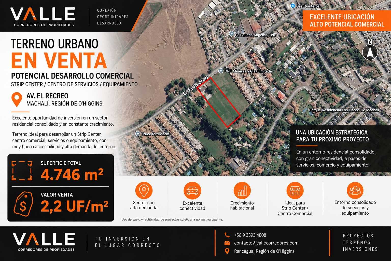 Venta paño Urbano Comercial Machalí (183342)