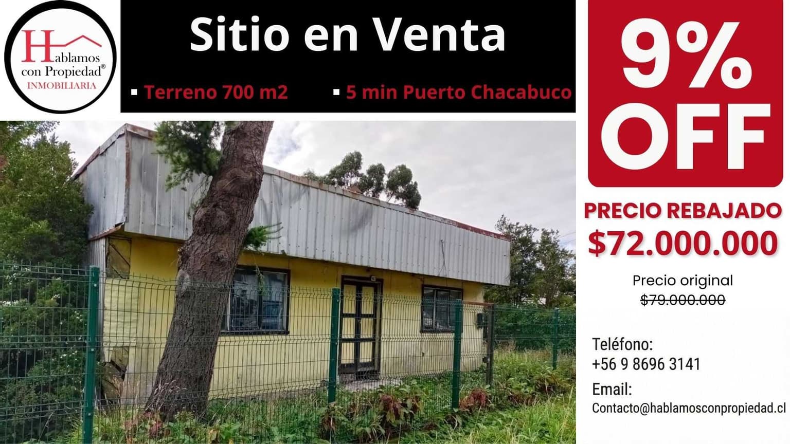 Sitio en Venta en Puerto Chacabuco: 700 m² (80335)